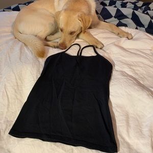 Lululemon black Power Y tank (built in bra)